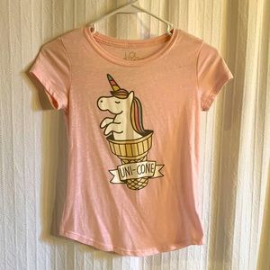 Lol Vintage unicorn/uni-cone girls t shirt size 10
